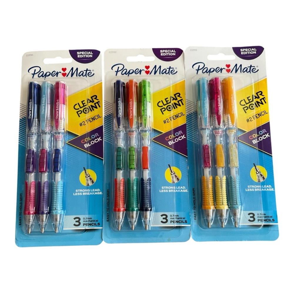 Paper Mate Clear Point Color Block Mechanical Pencils - Multicolor (3 Pack)